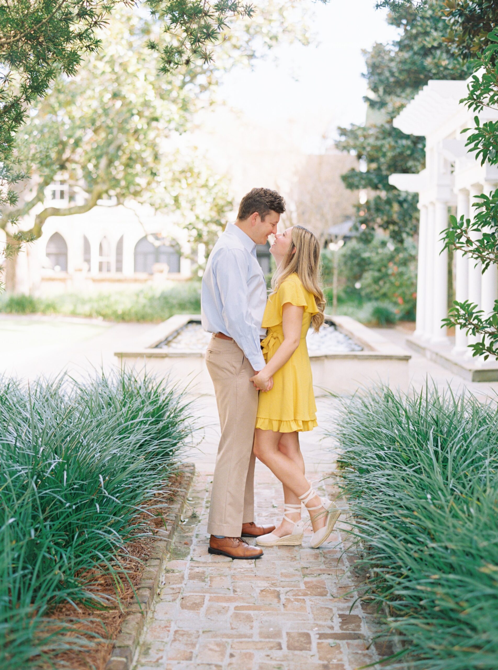 engagement session at william aiken house in downtown charleston