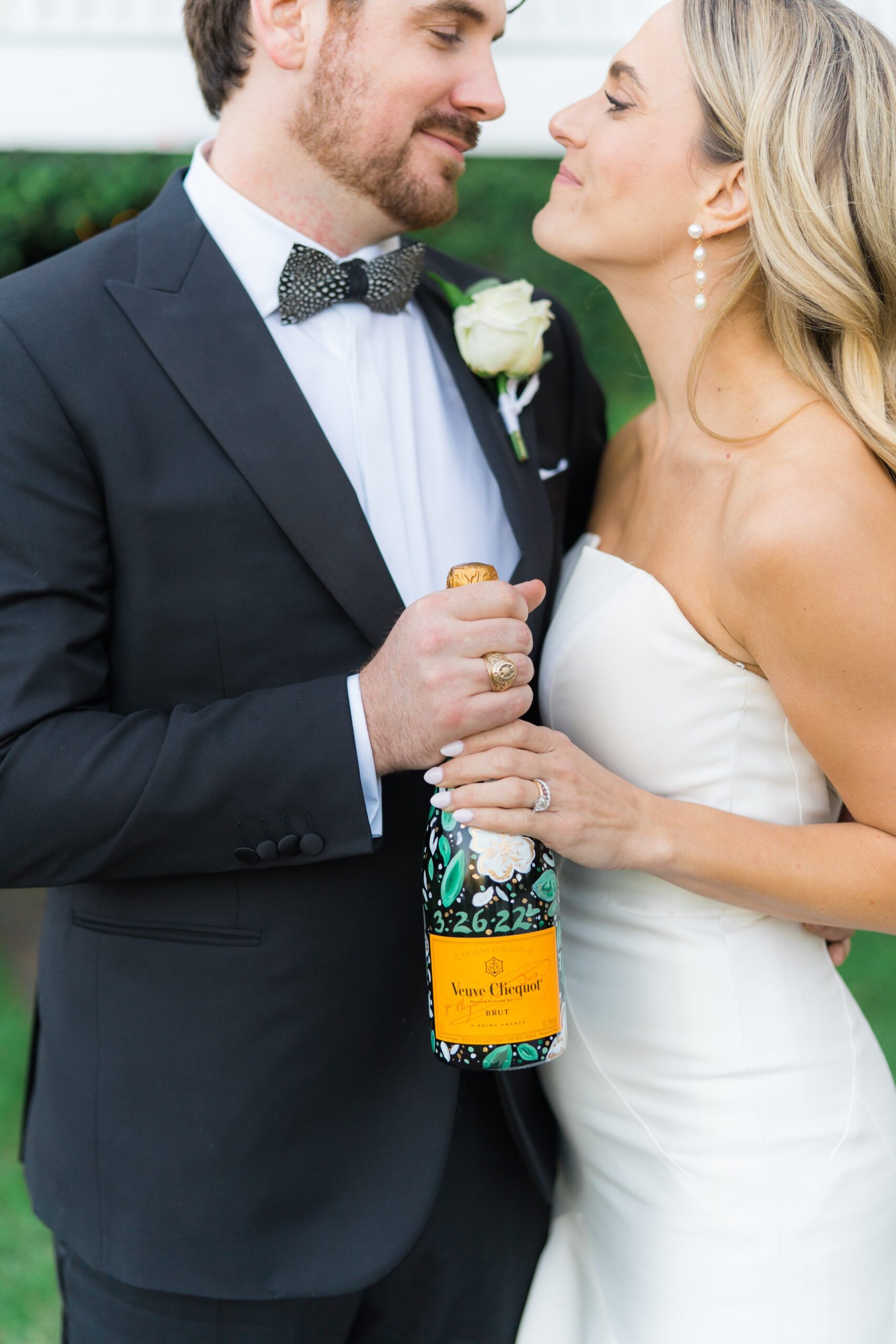 Custom Painted Veuve Cliquot Champagne Wedding