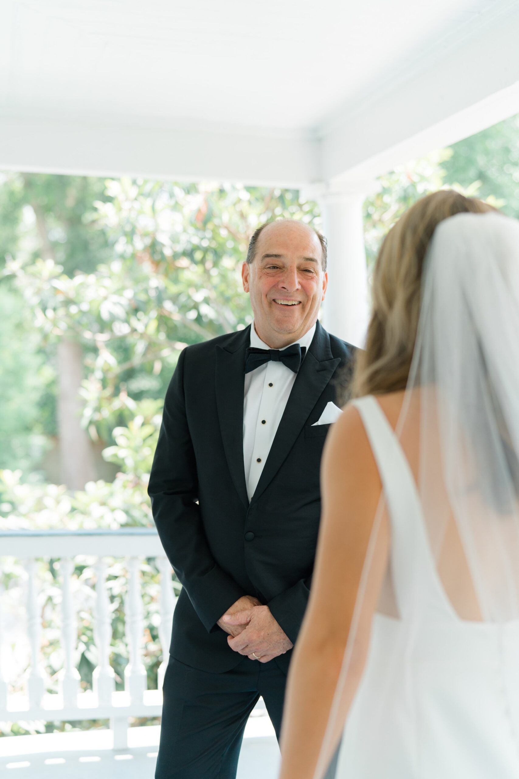 Dad sees his daughter for the first time on her wedding day.