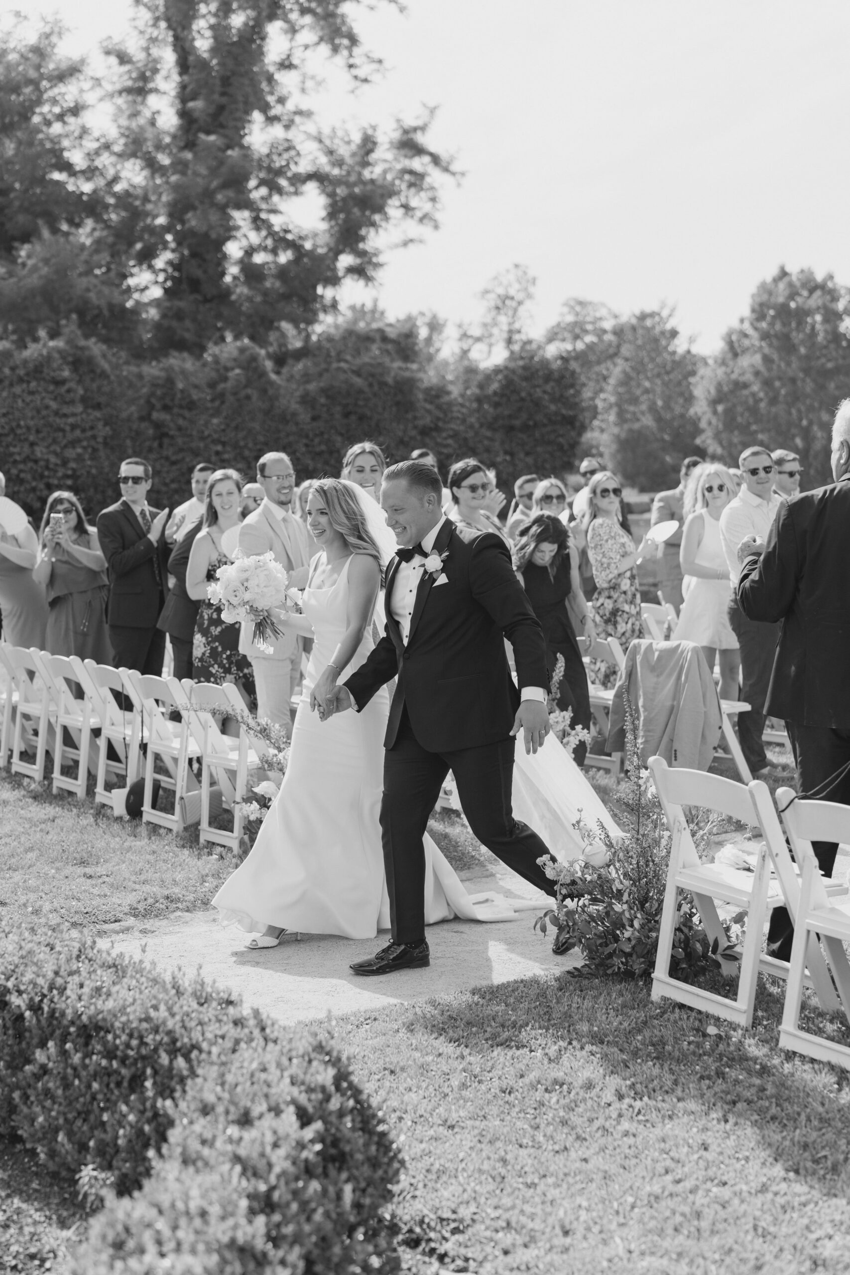 Black and white wedding photo.