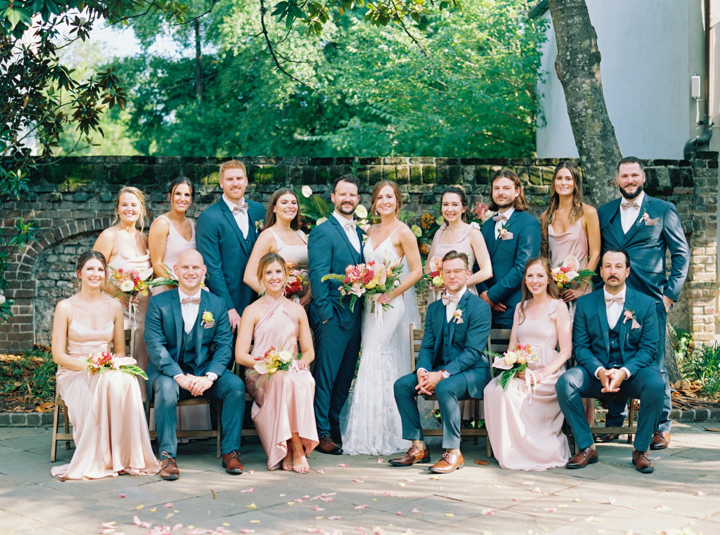 Full bridal party group photo at Gadsden House.