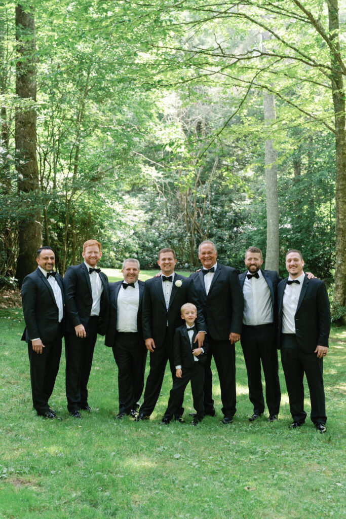 Groom and groomsmen group photo.