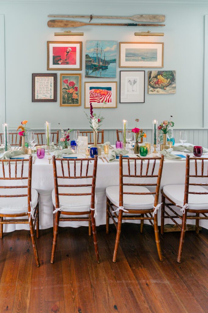 New England inspired Charleston wedding dinner. 