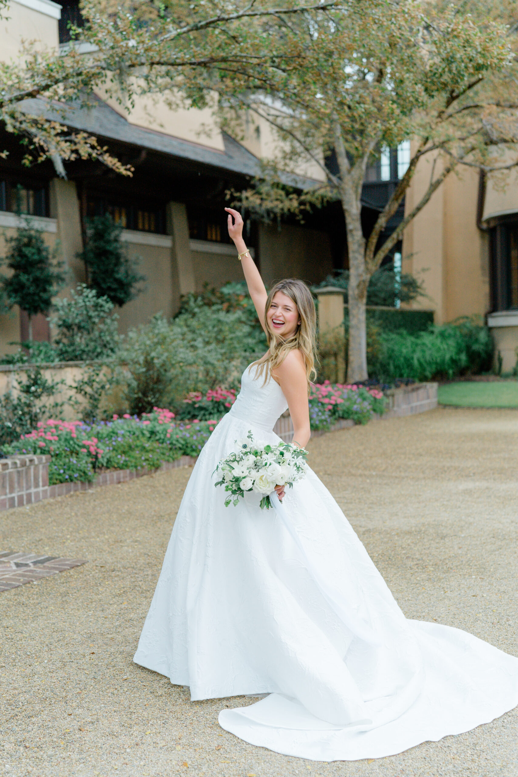 Fun bride on the morning of her wedding day at Cassique on Kiawah Island. 