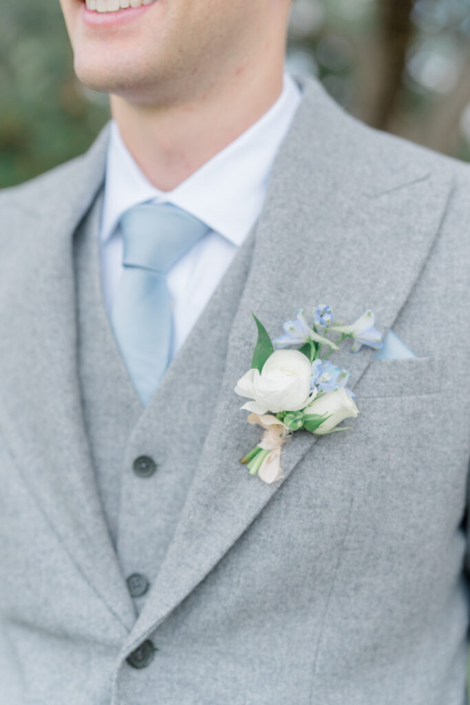 Charleston groom in gray wool suit.