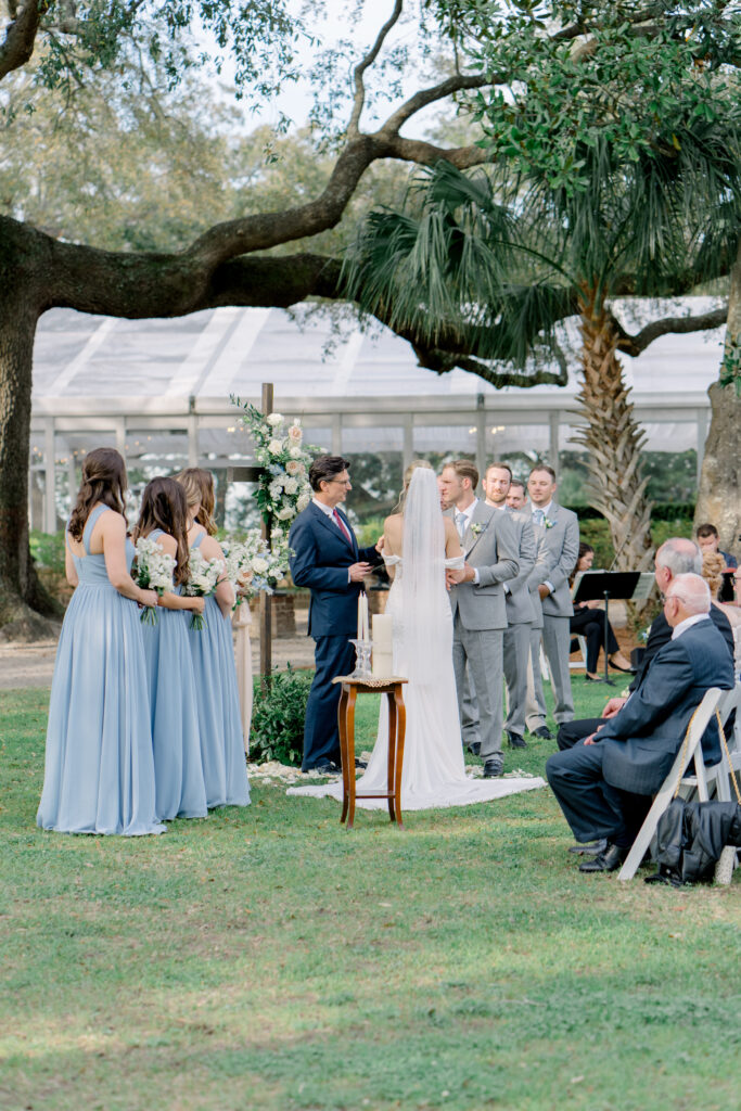 Wedding ceremony at Lowndes Grove. 