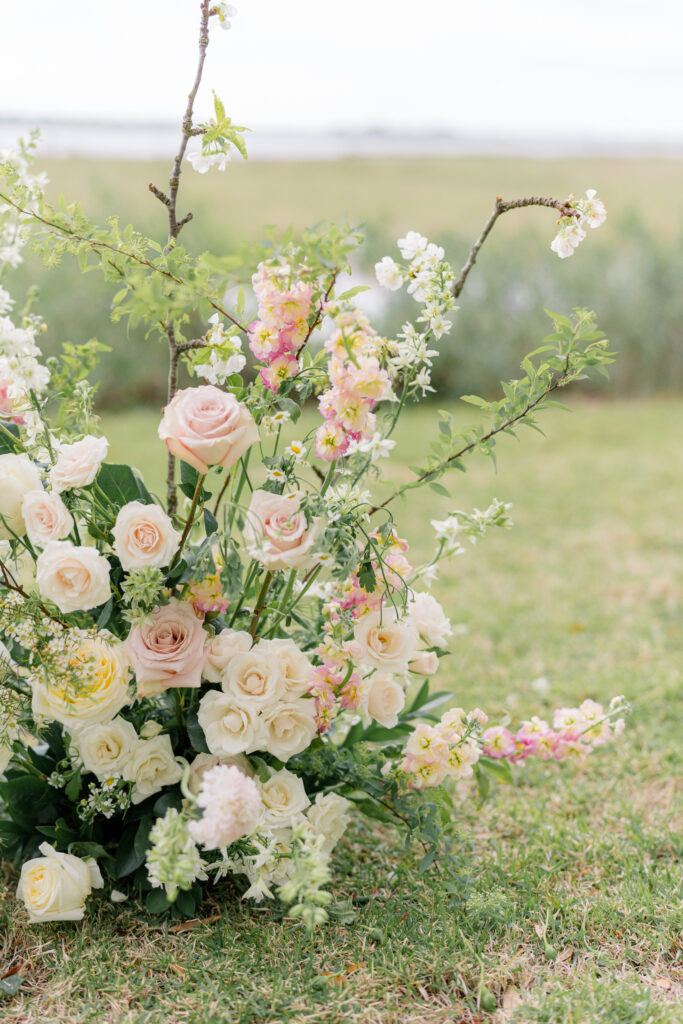 Wedding ceremony flowers. 