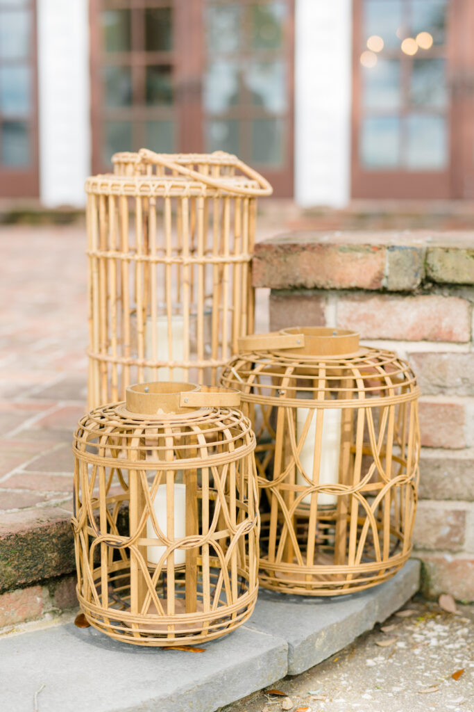 Wicker candles for late night ambient light. 