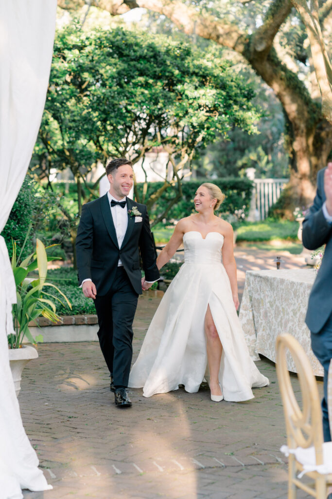 Bride and groom wedding reception grand entrance. 