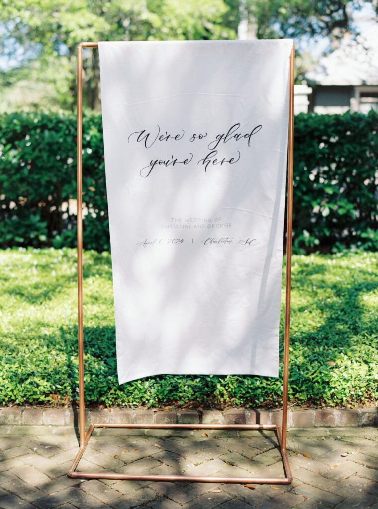 Charleston wedding welcome sign. 