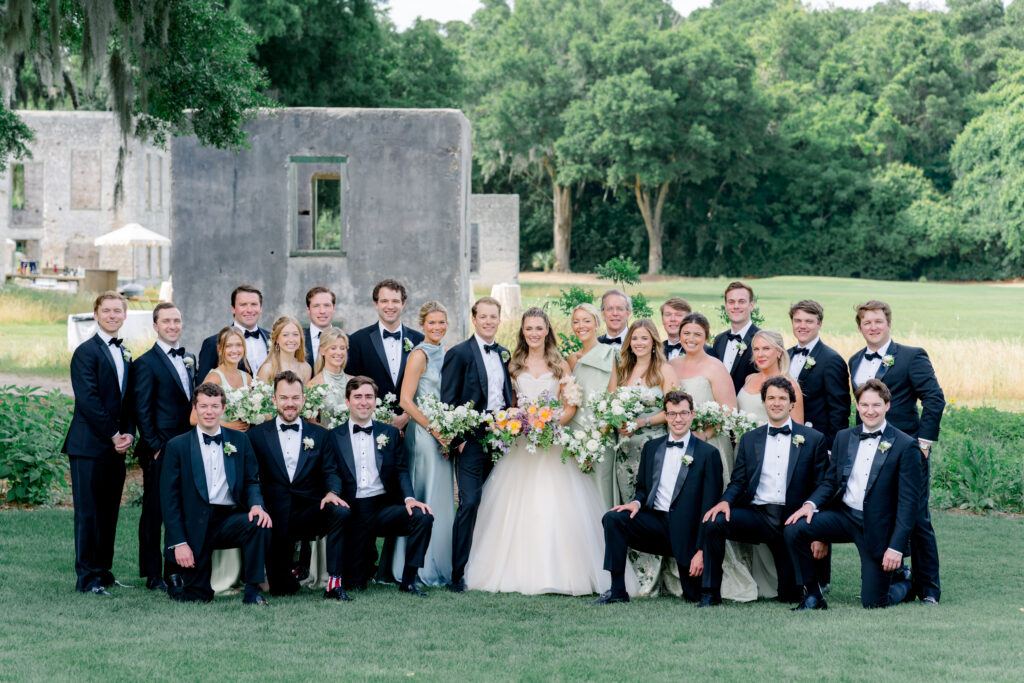 Full bridal party formal group photo. 