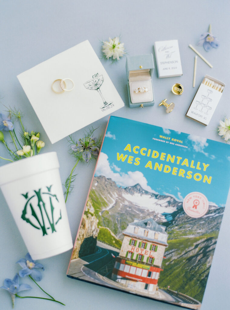 This couples love of Wes Anderson gave them a great idea for a unique wedding guest book. 