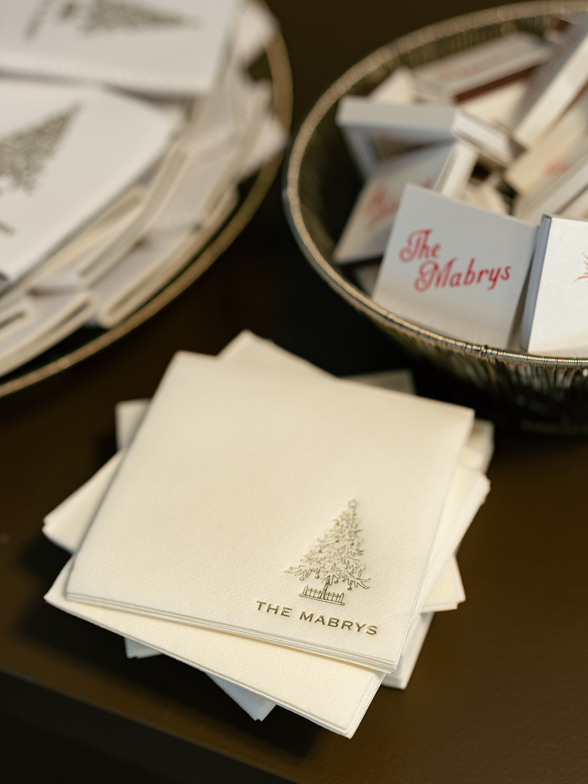 Christmas themed bar napkins. 