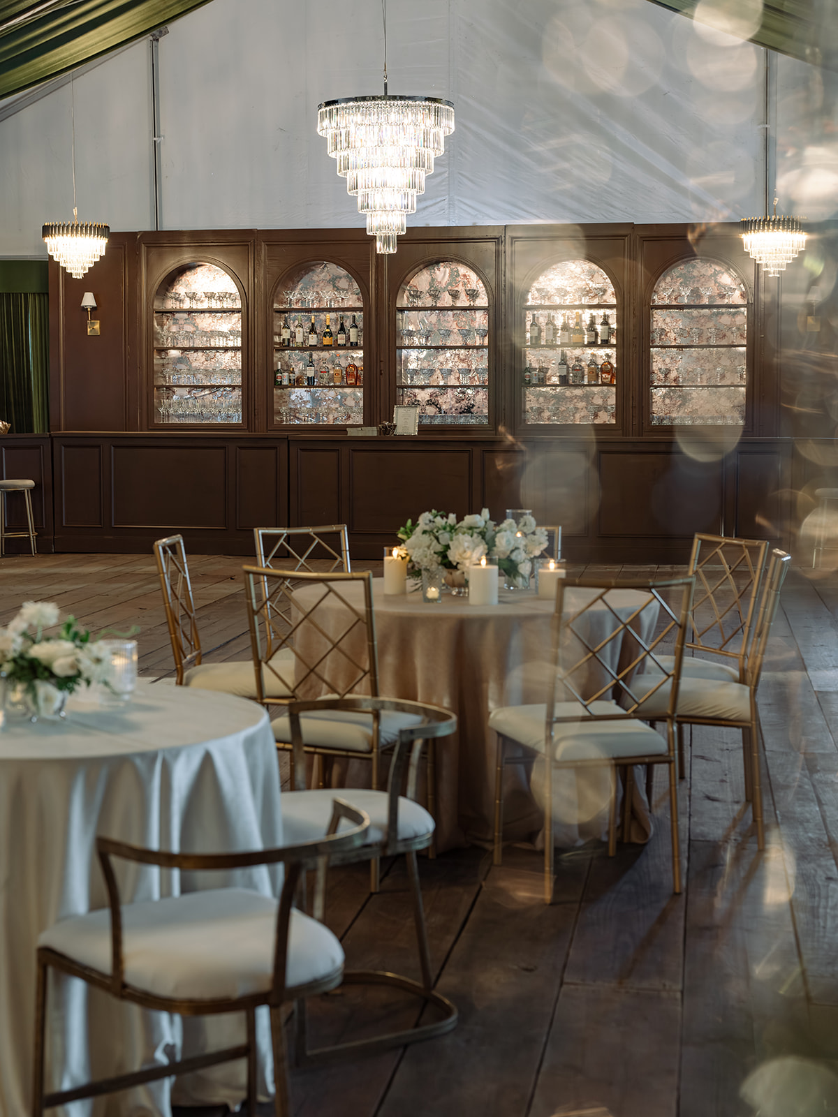 Winter wedding reception set up in Columbia SC