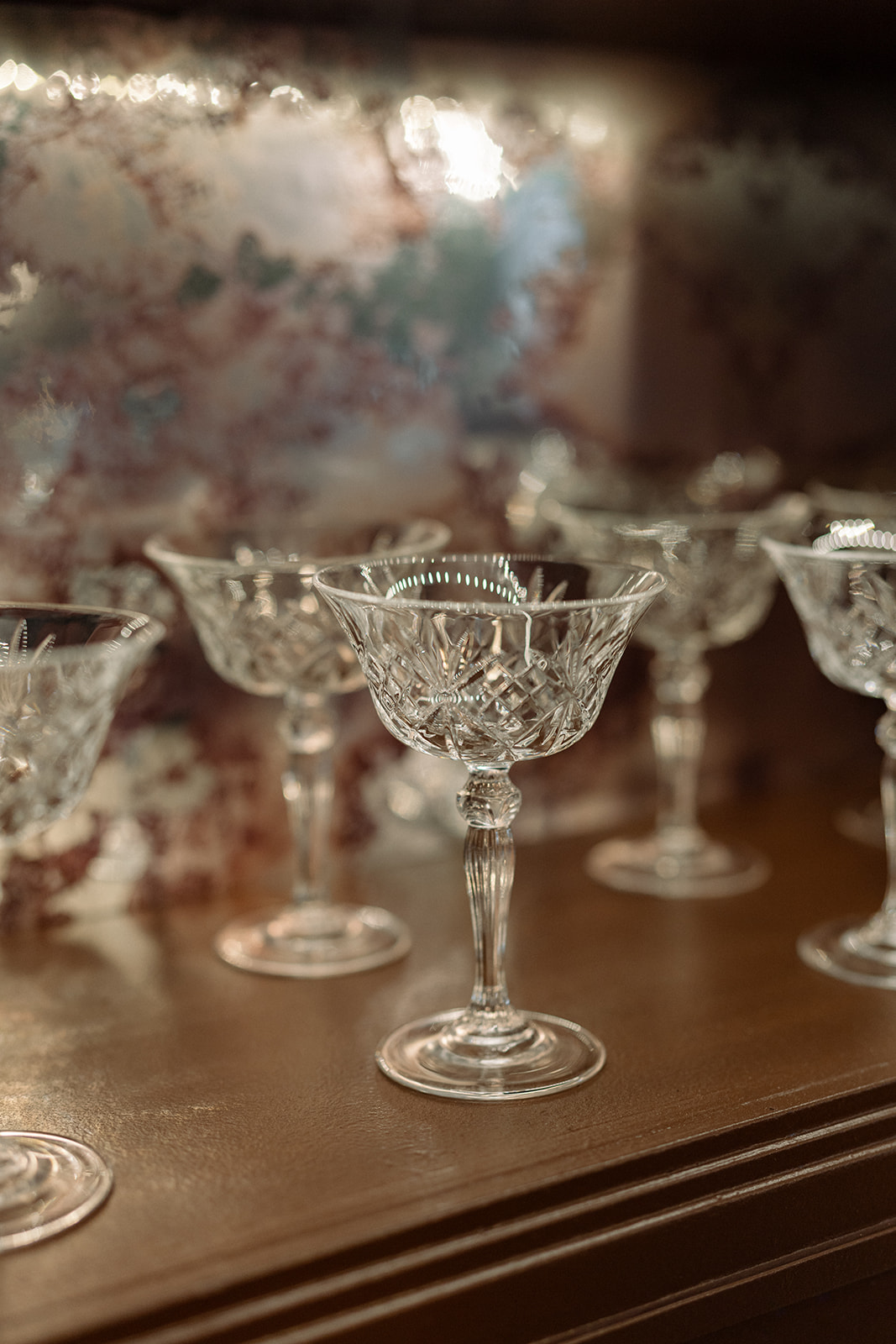 close up of glassware.
