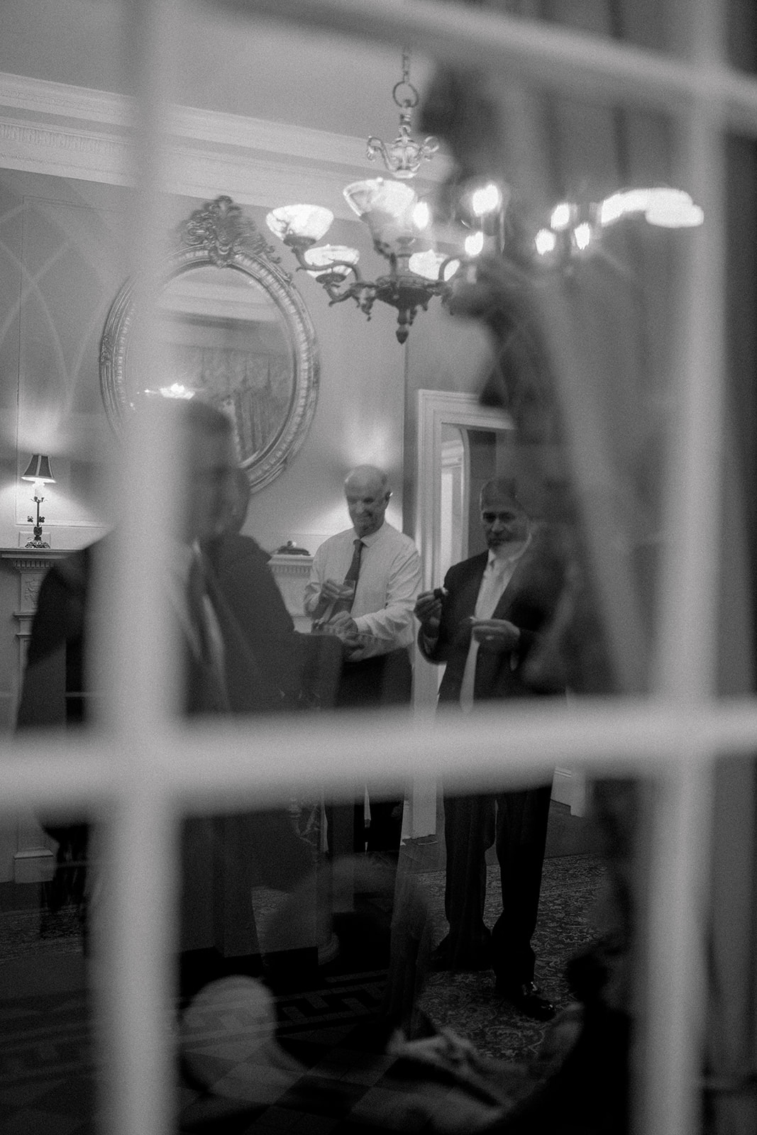 Peaking through the window at Lowndes Grove. 