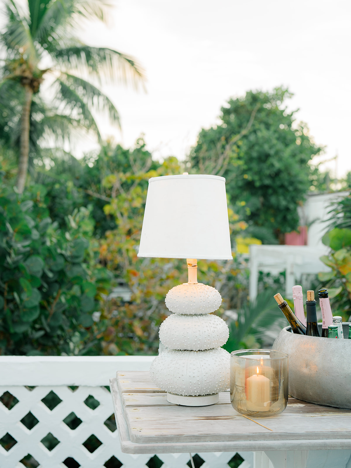 Statement lamp on the bar. 