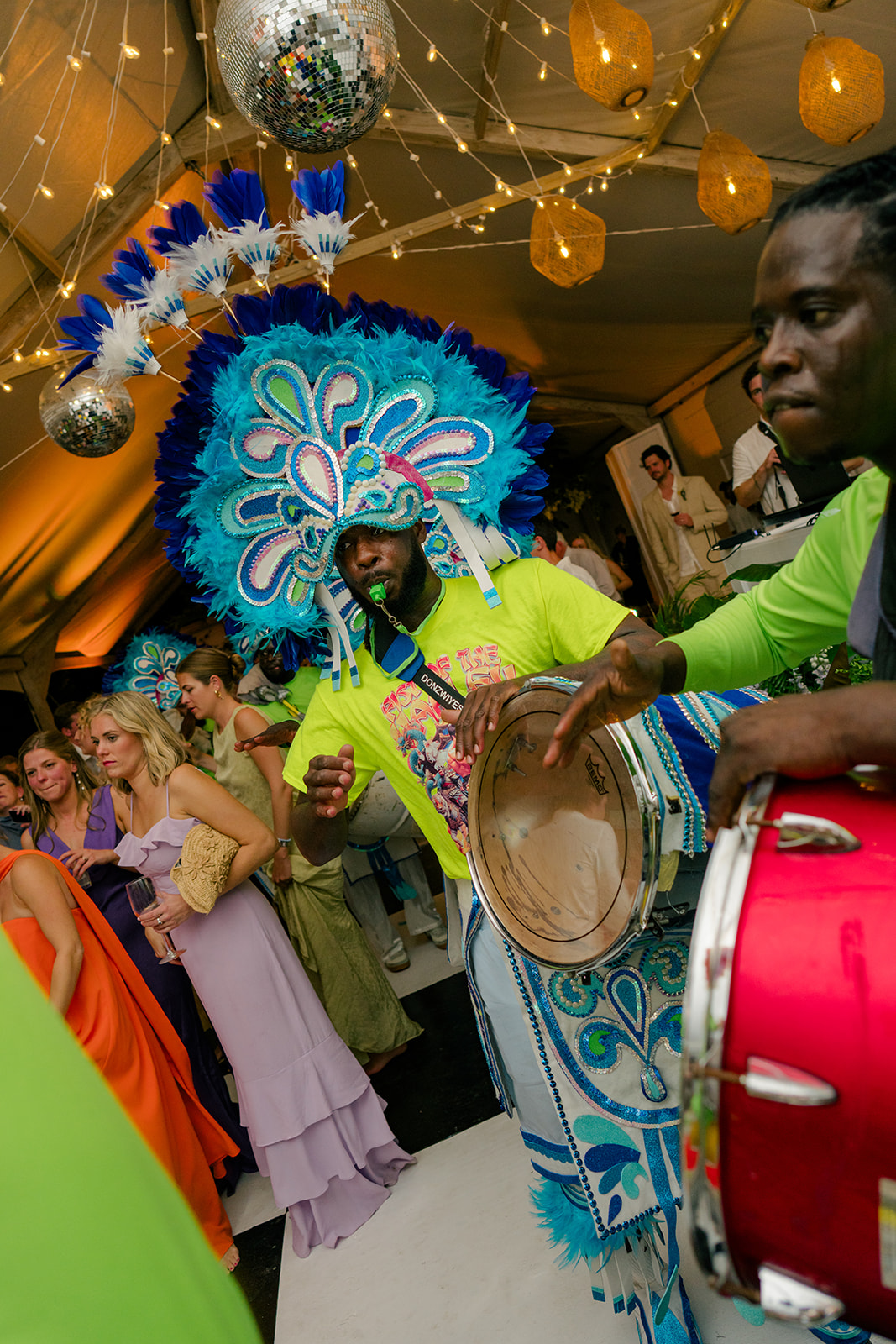 Energy on the dance floor. Junkanoo performs at reception. 
