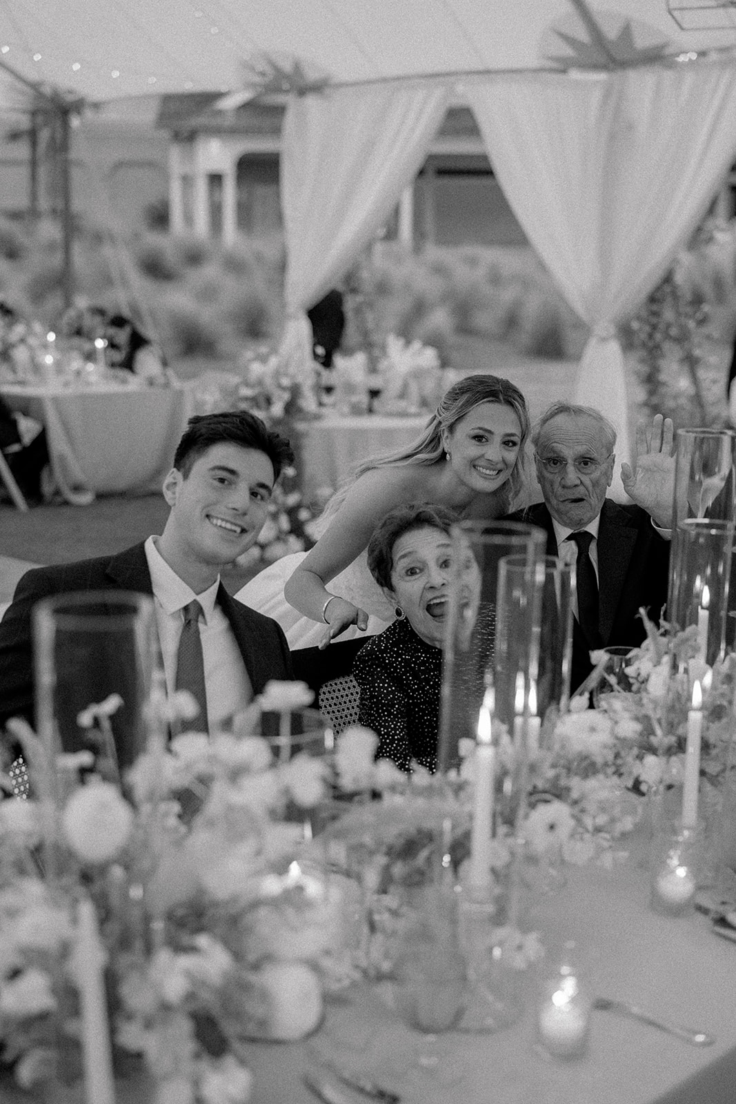 Bride with her grand parents. 